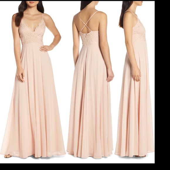 Lulus Blush beautiful gown - Picture 2 of 5